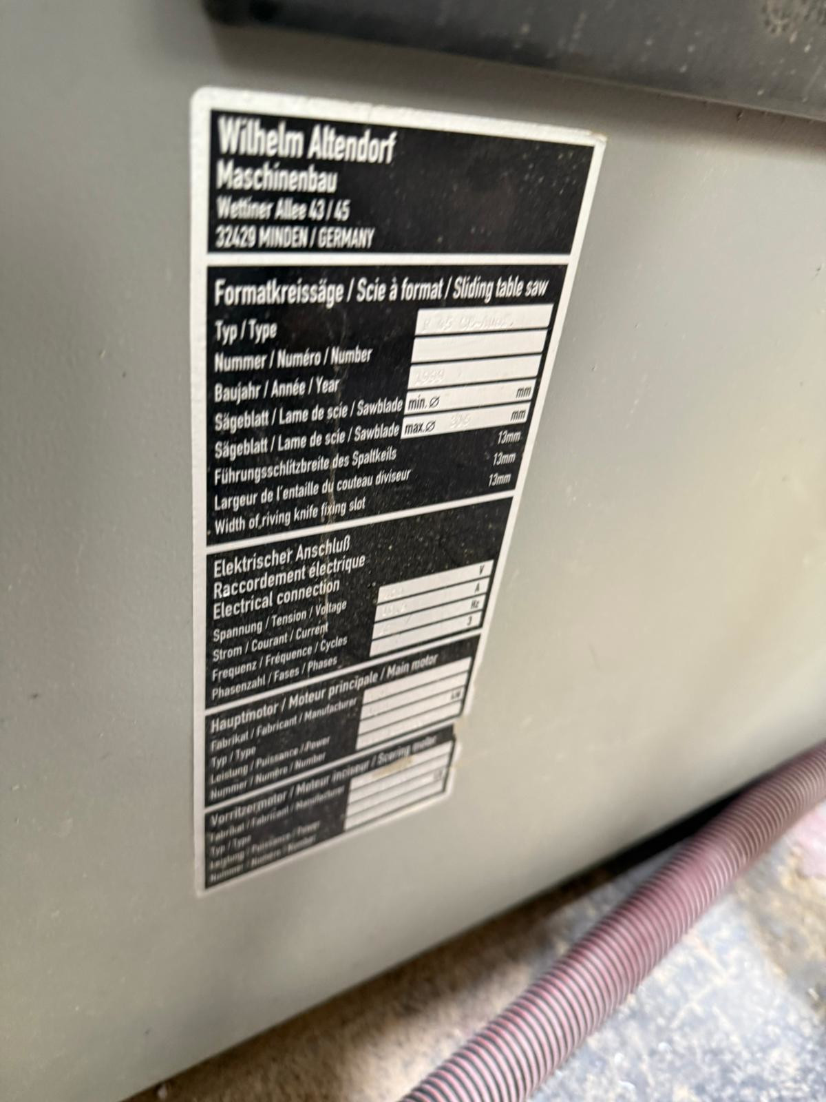 Used Altendorf F45 I Sliding Table Saw I 1999