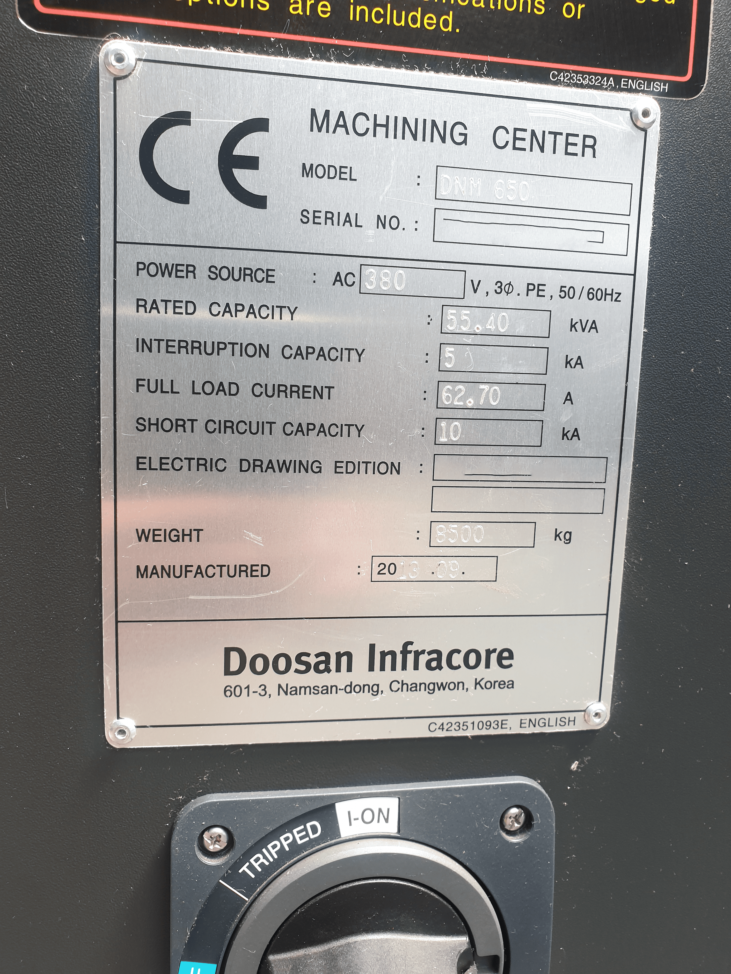 Used Doosan DNM 650 - Vertical Machining Center - 2013