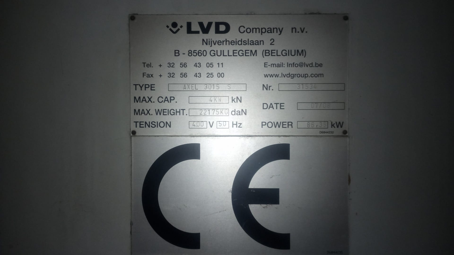 Used LVD Axel 3015 S I Laser Cutting I 2007