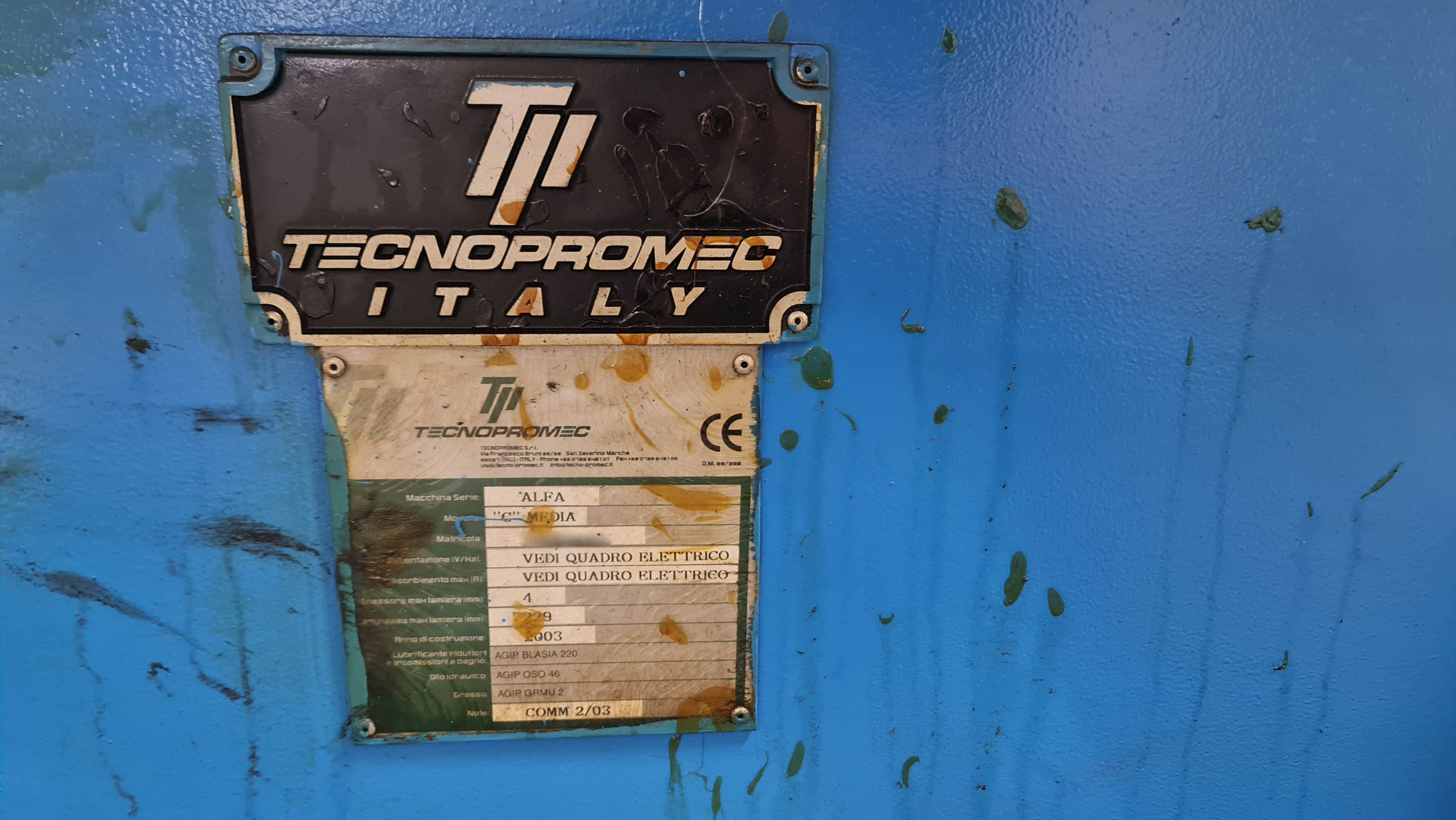 Used Tecnopromec Alfa C Media - Decoiler Line - 2003
