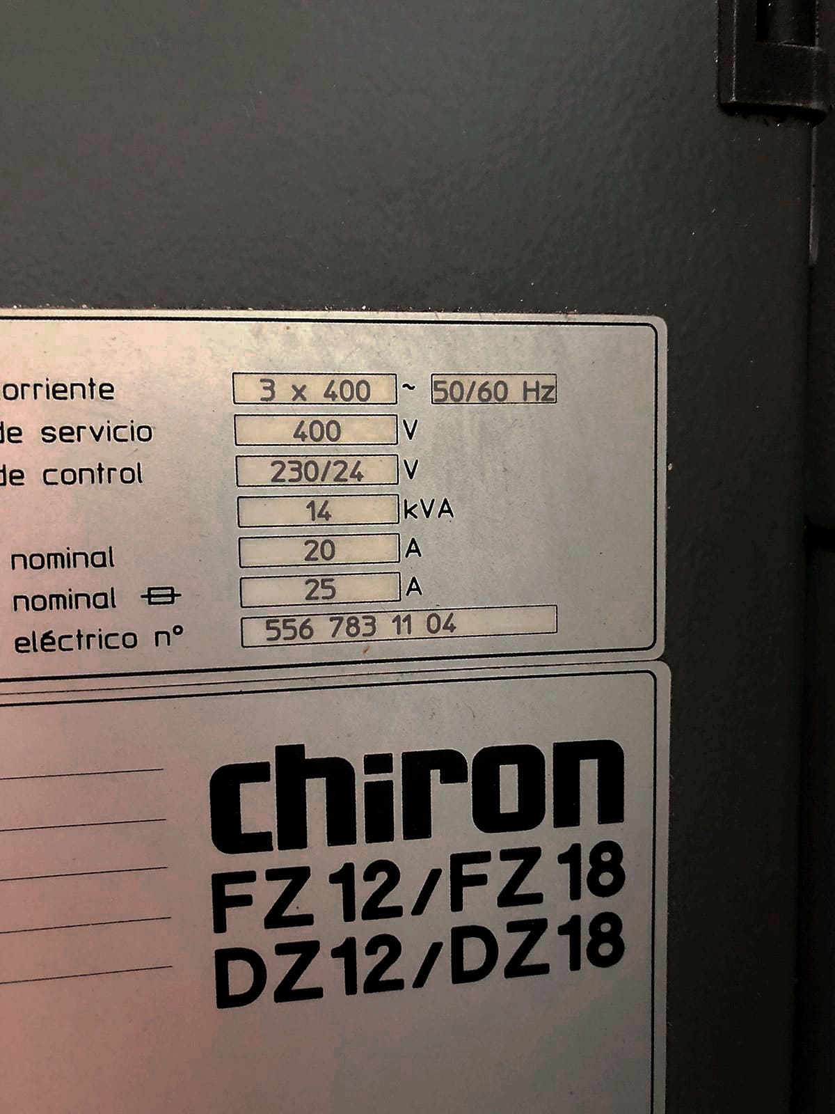 Gebruikt Chiron FZ12 W - Verticale bewerkingscentra - 1996