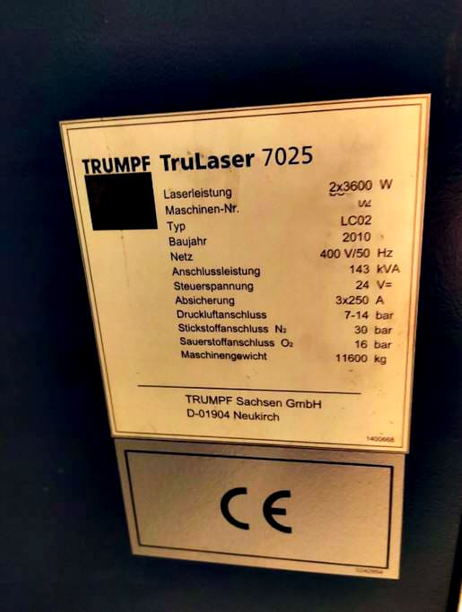 Usado Trumpf TruLaser 7025 L - Máquina de corte por láser - 2010