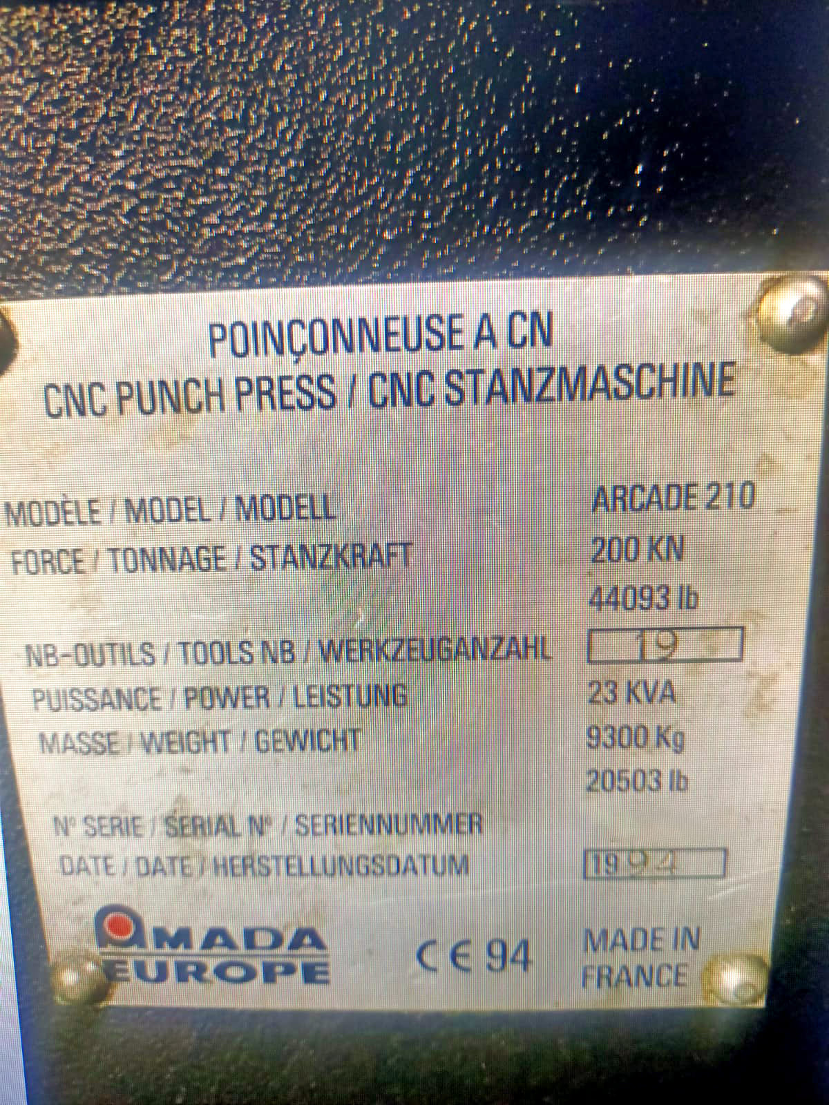 Gebruikt Amada Arcade 210 - Ponsmachine - 2010