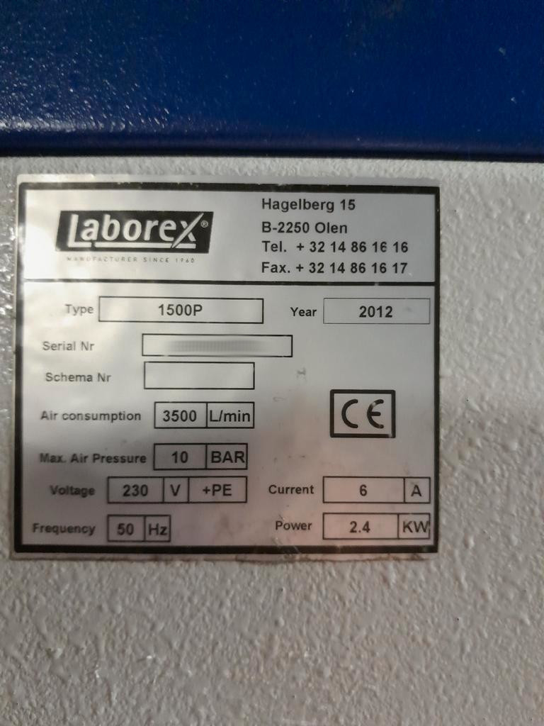 Used Laborex 1500P I Pressure blasting cabinets I 2012