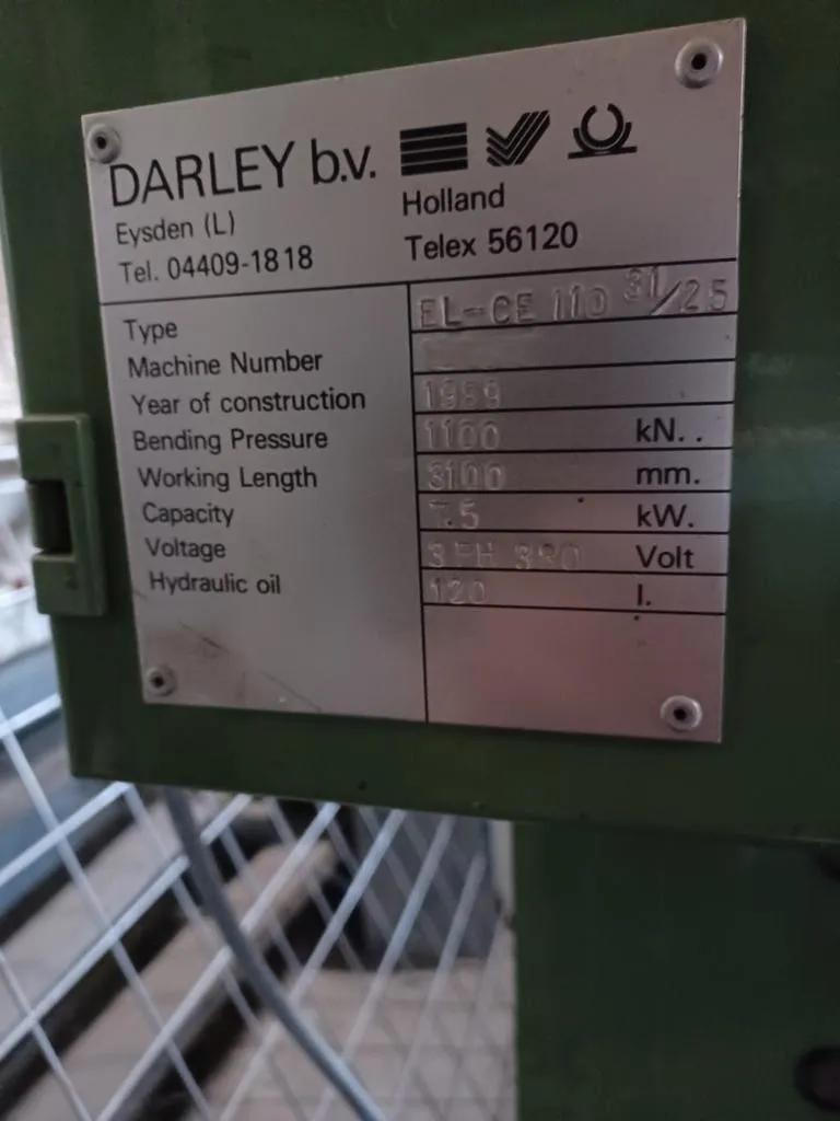 Used Darley EL-CE 110 31/25 I Press Brake