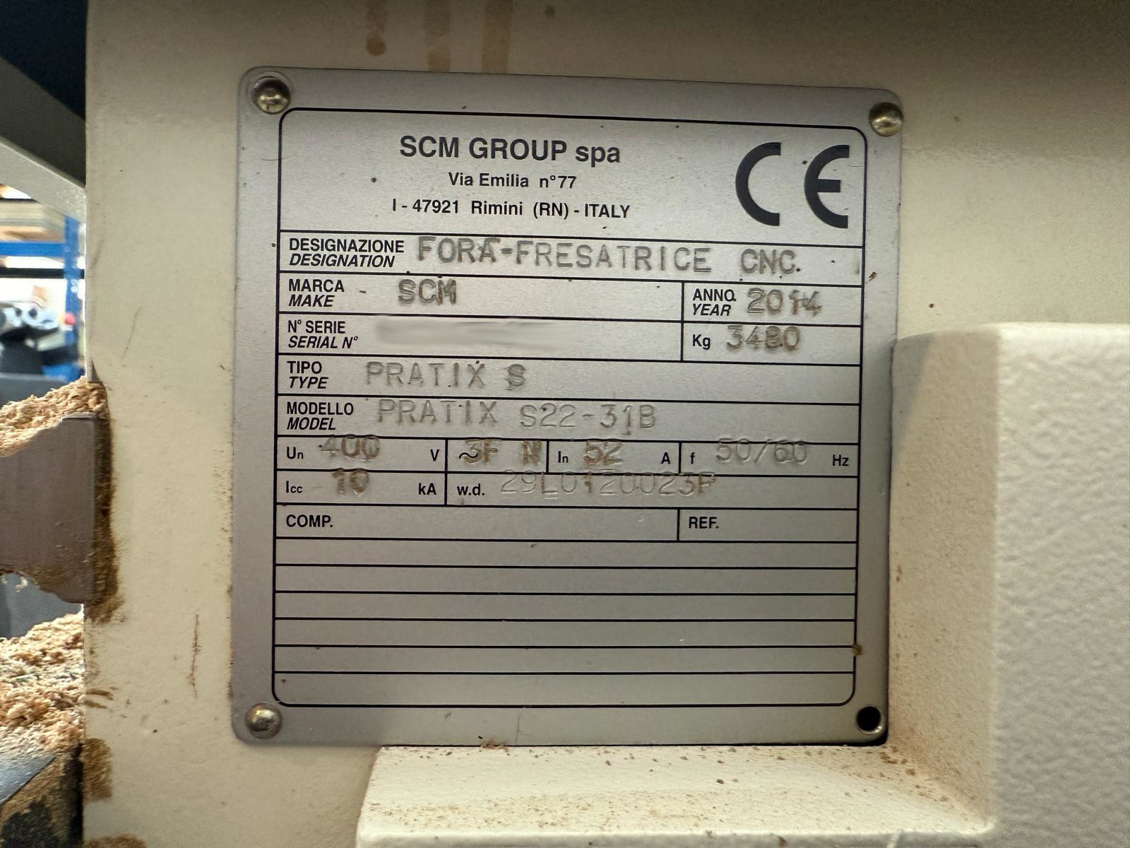 Used SCM Pratix S22-31B I CNC Machining Center I 2014