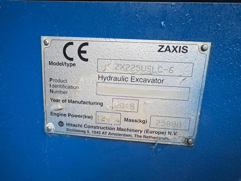 Used Hitachi ZX225USLC-6 I Excavator I 2018