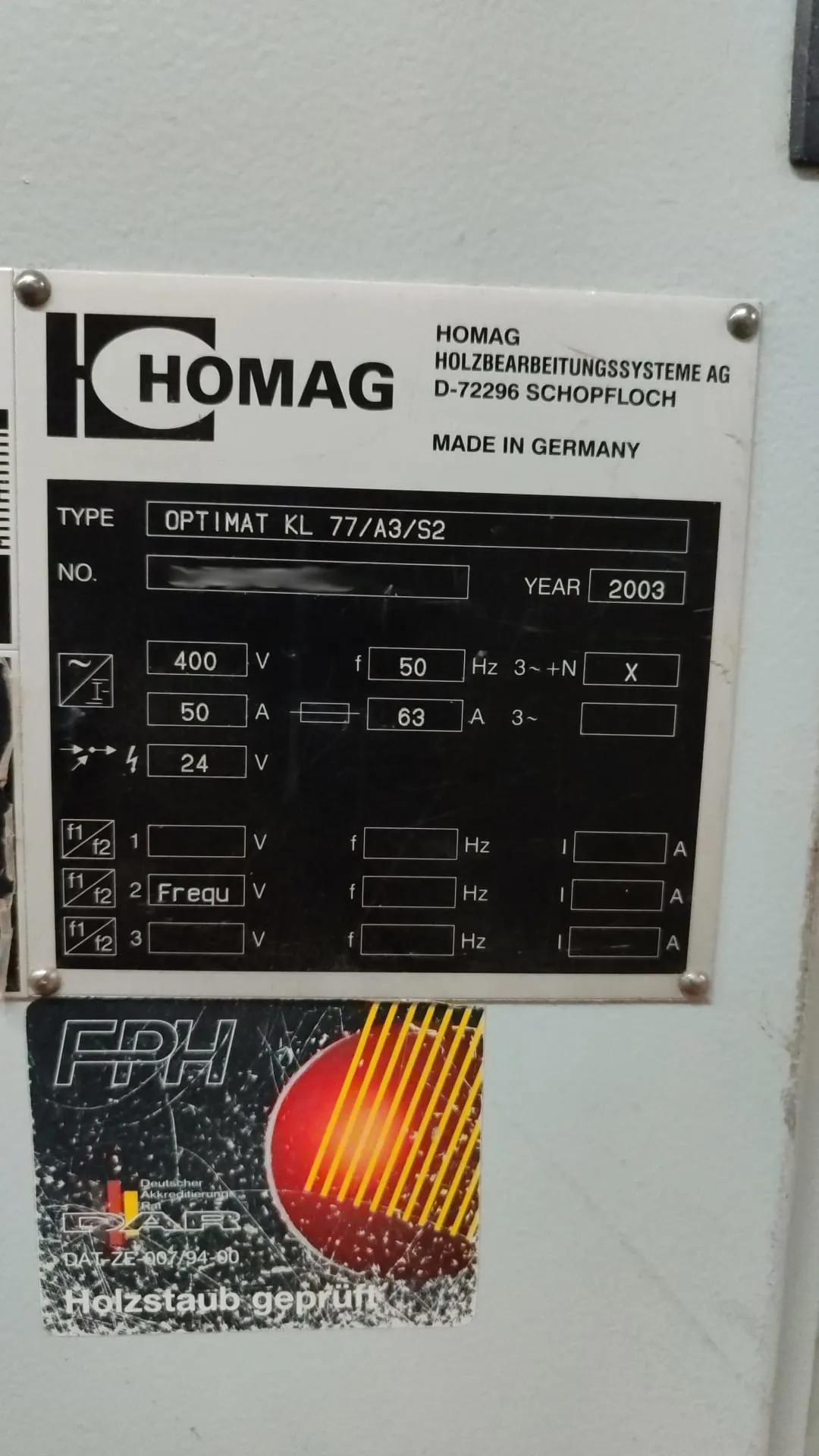 Gebruikt Homag Optimat KL 77/A3/S2 I Kantenband