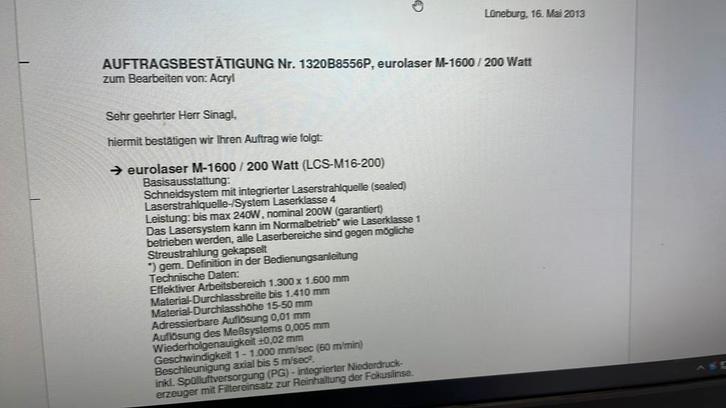 Used Eurolaser M-1600 I Laser Cutting I 2013