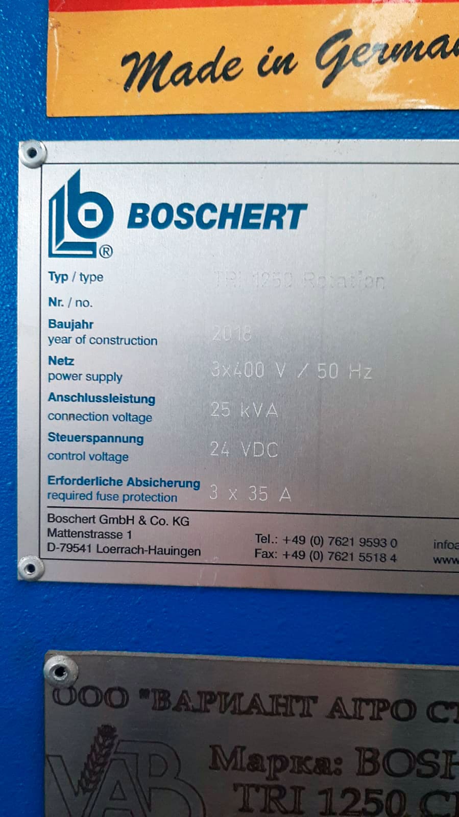 Gebruikt Boschert Tri 1250 Rotatie - Ponsmachine met torentje - 2018