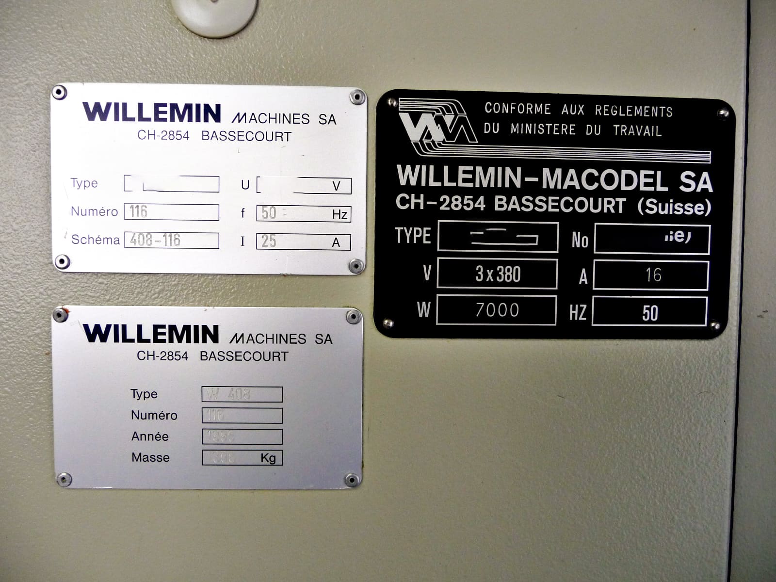 Gebruikt Willemin macodel W408 - Verticaal bewerkingscentrum - 1995