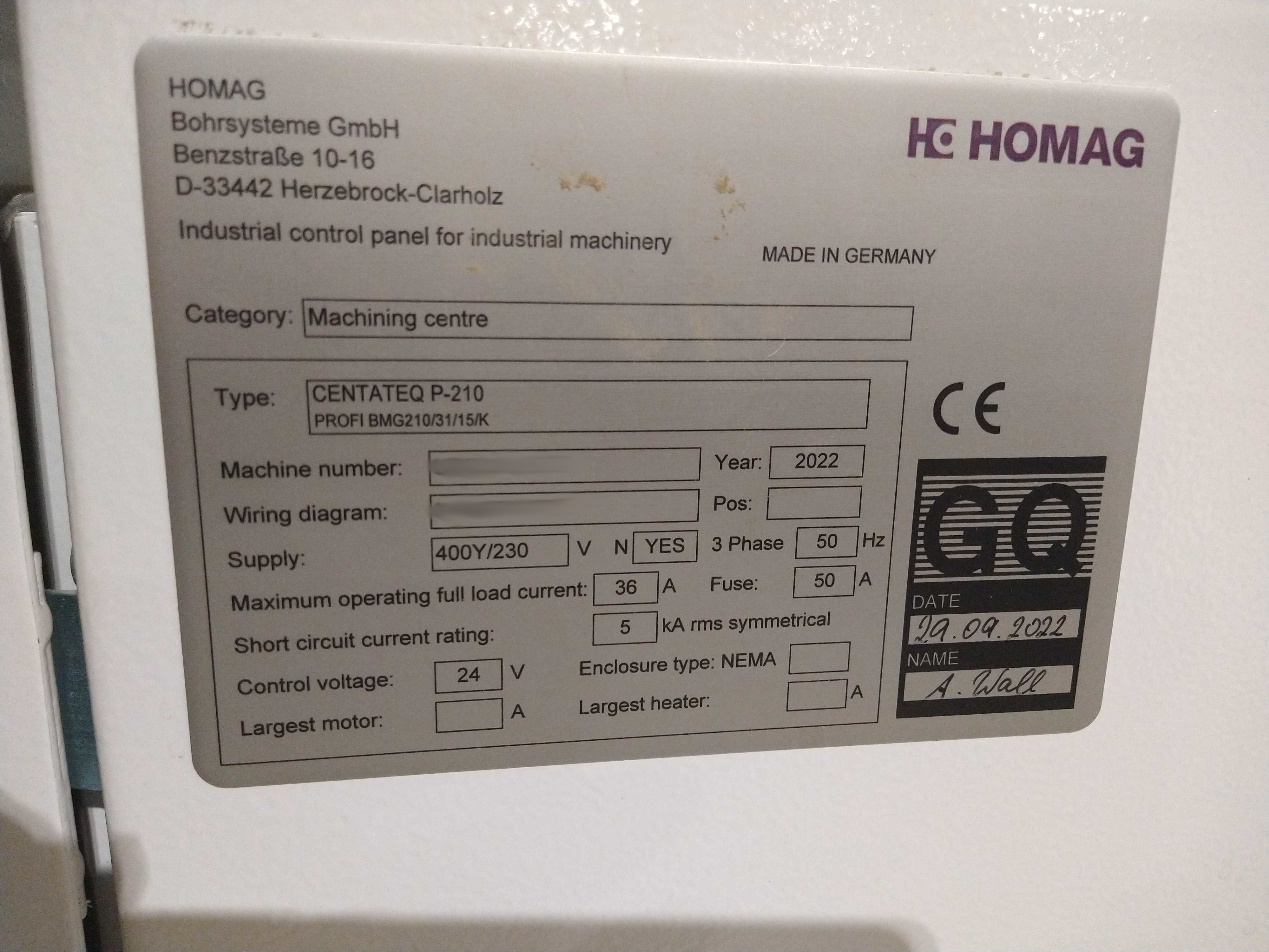 Used Homag Centateq P-210 I CNC Machining Center I 2022