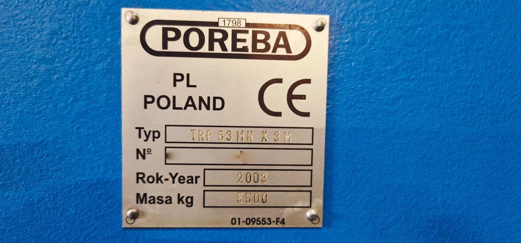 Gebruikt Poreba TRP 63MN I CNC Draaibank I 2003