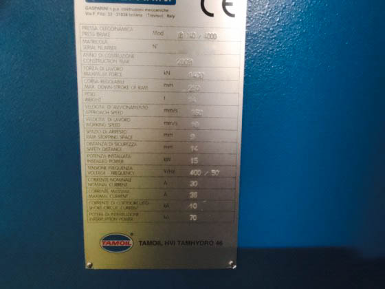 Gebruikt Gasparini XB140 I Persbank I 2009