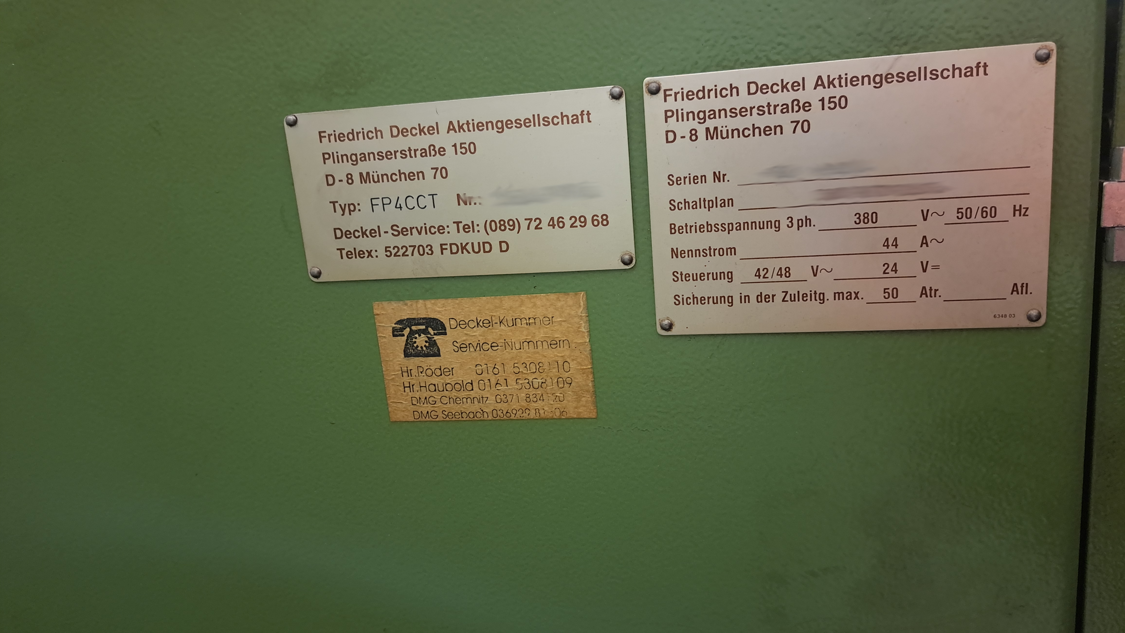 Used Deckel FP4 CCT I Vertical Machining Center