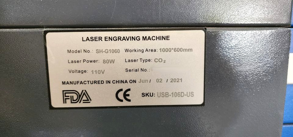 Used OmTech SH-G1060 I Engraving Machine I 2021