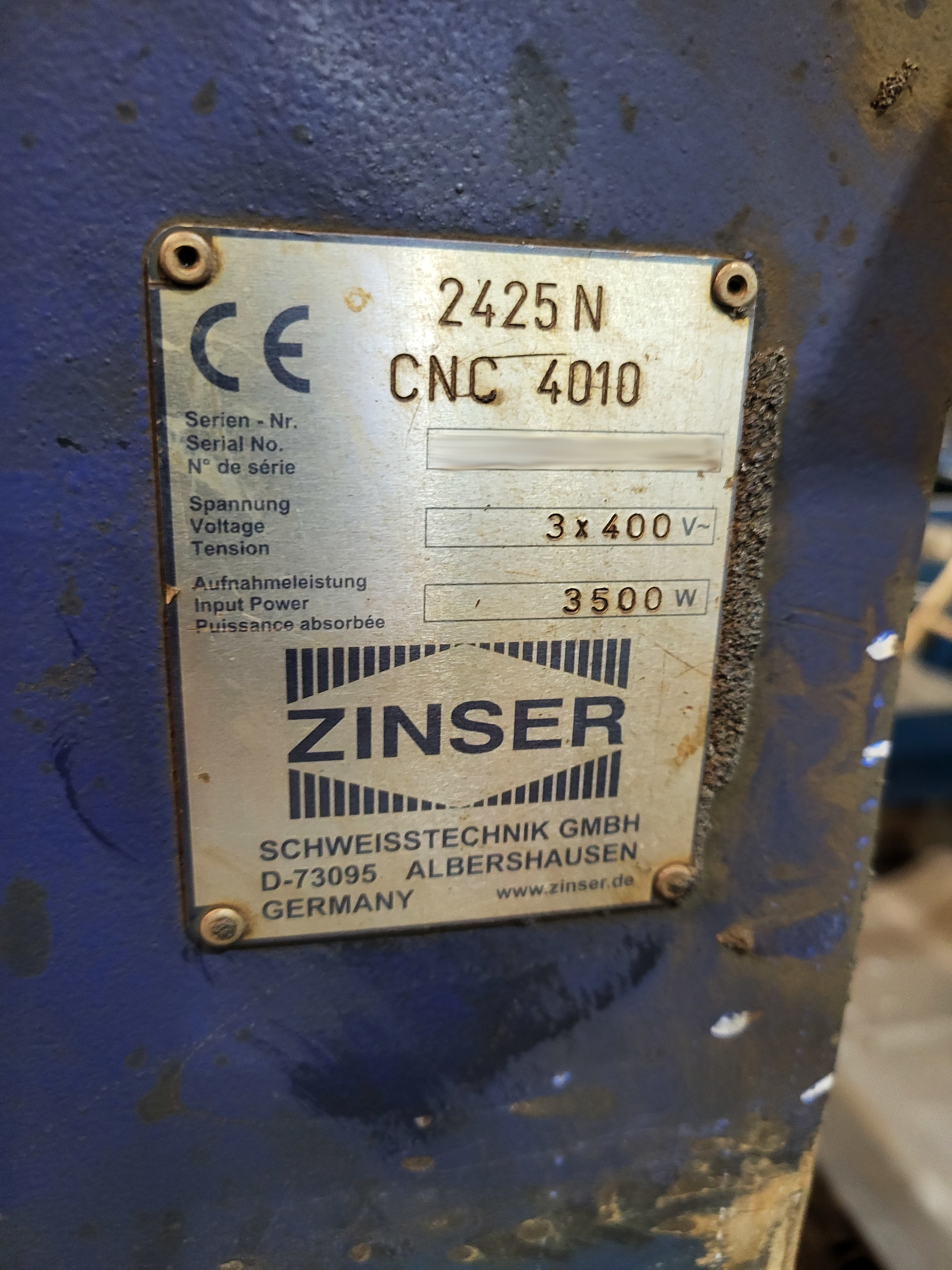 Used Zinser 2425N I Plasma Cutting I 2011