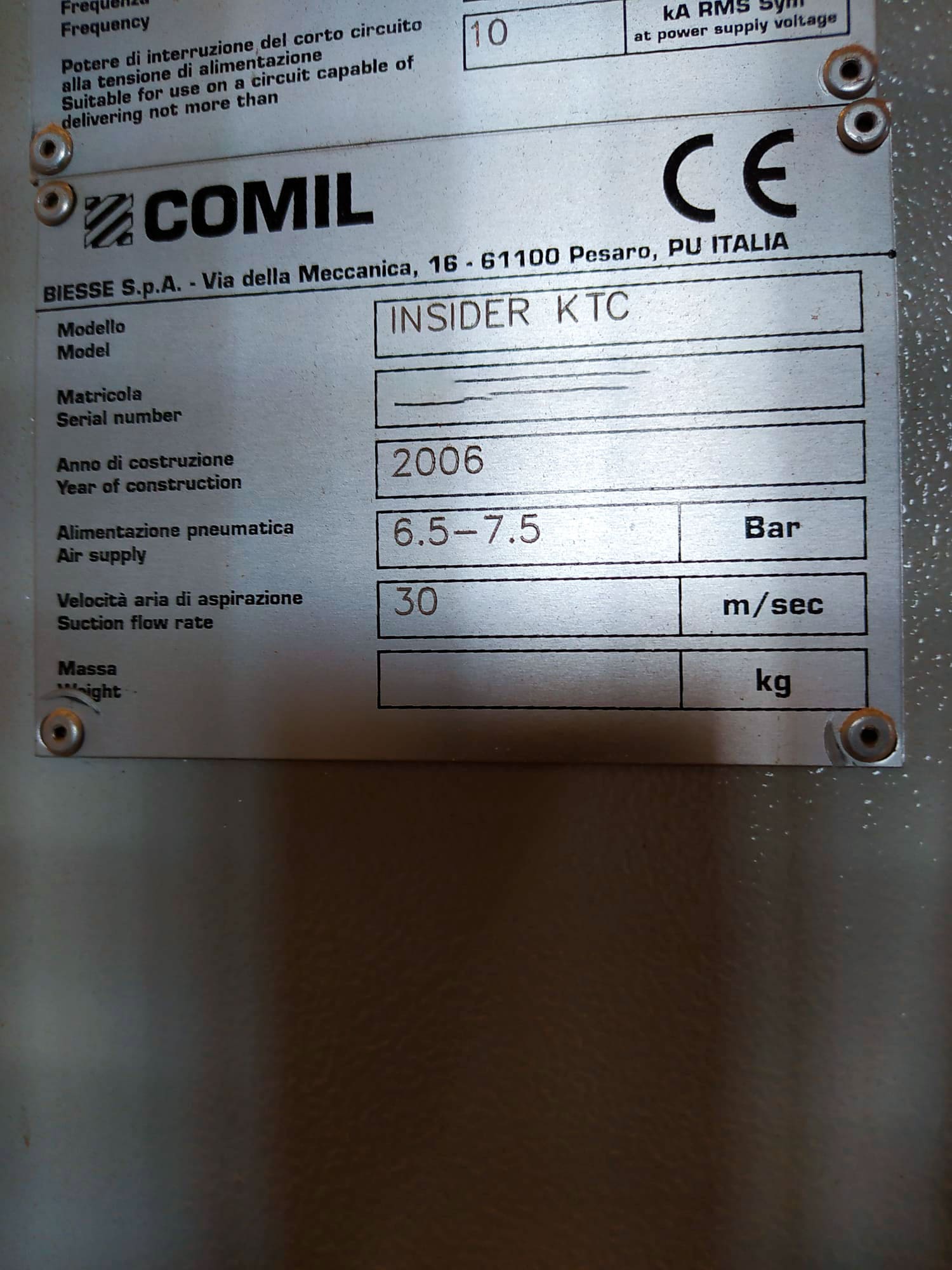Usado Biesse Comil Insider KT2 - Centros de mecanizado CNC - 2002
