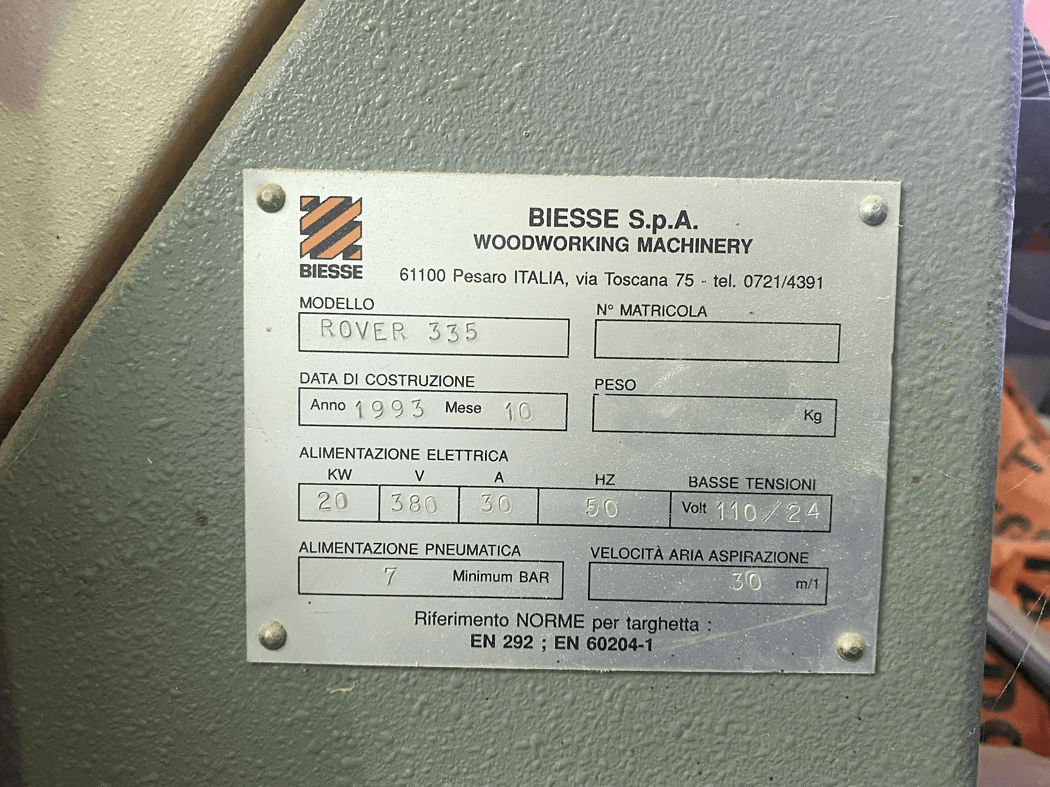 Used Biesse Rover 335 - CNC Machining Centre - 1993