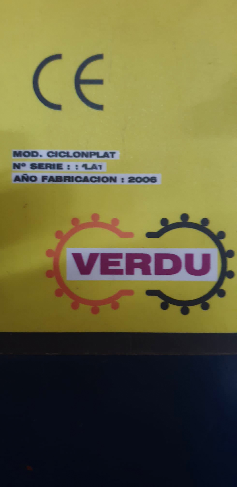 Gebruikt Verdu Ciclonplat I Carcase Clamp