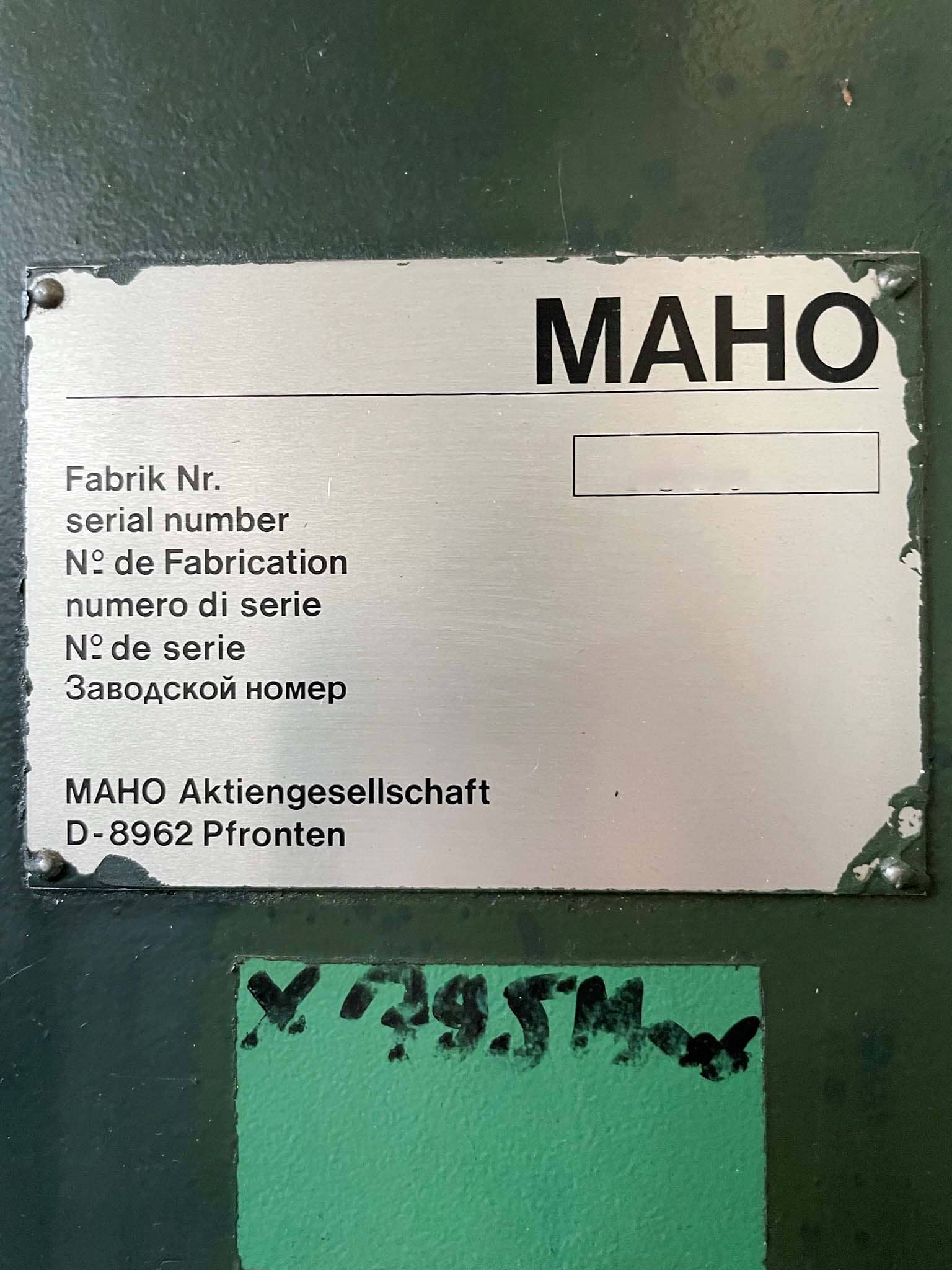 Used MAHO MH 800 CNC 432 - Milling Machine - 1991