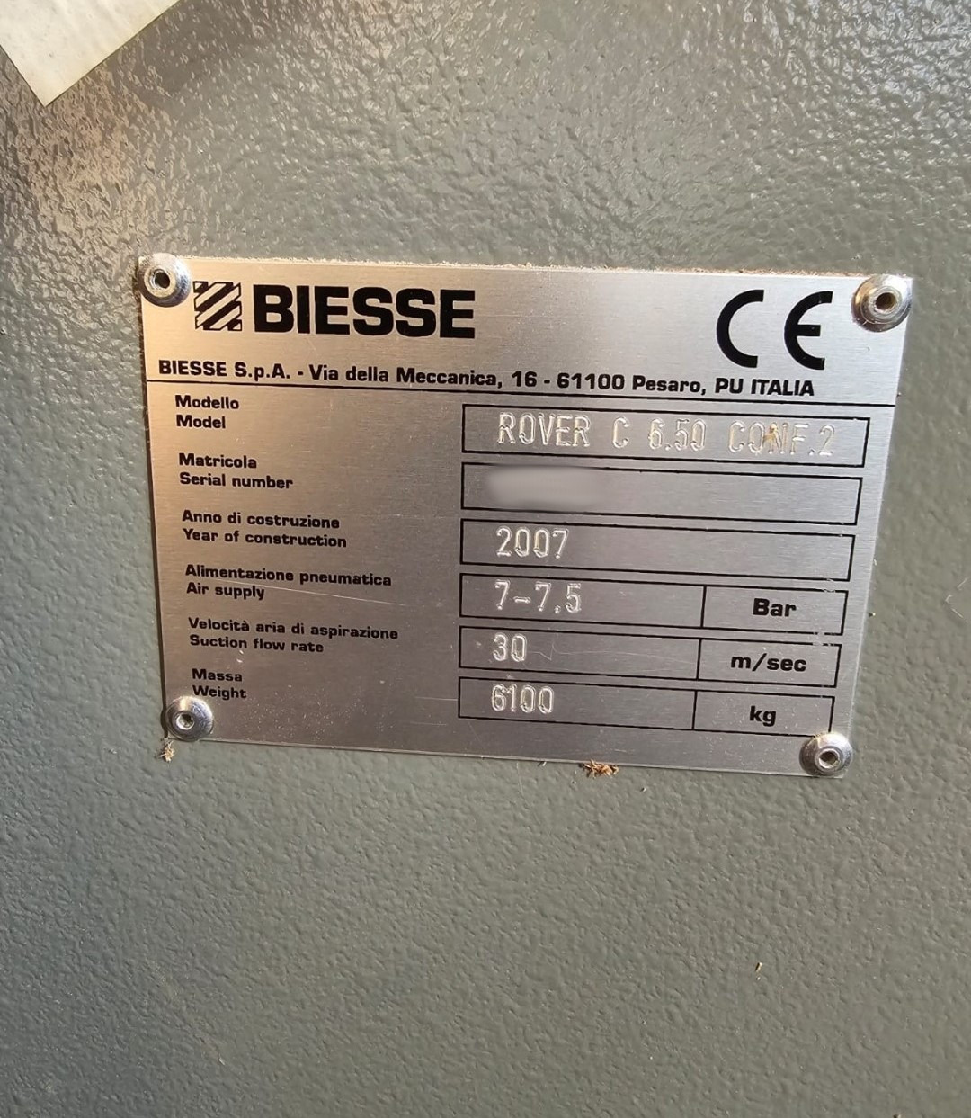 Used Biesse Rover C 6.50 CONF.2 I CNC Machining Center I 2007