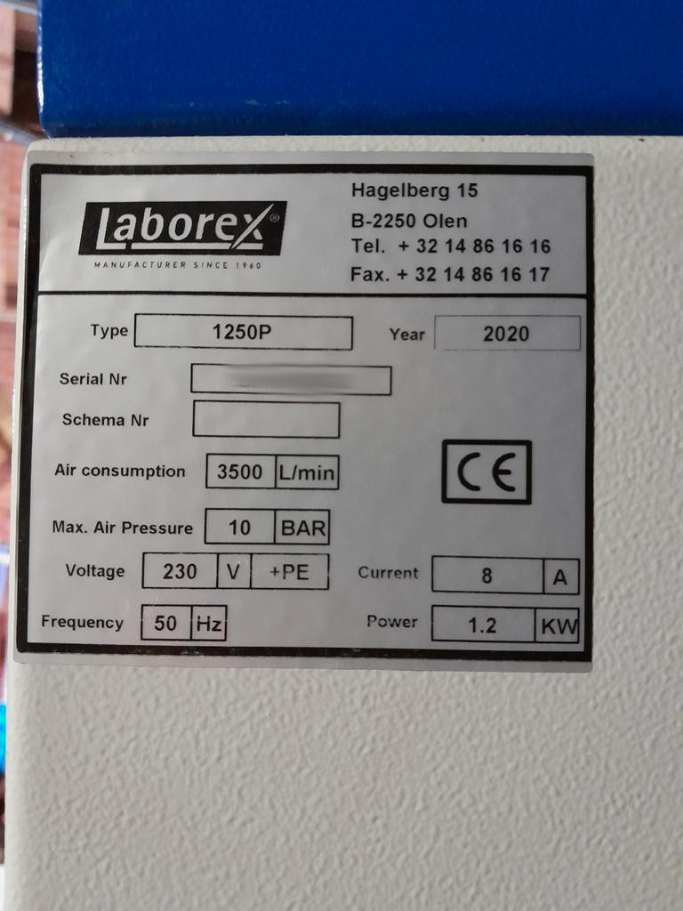 Used Laborex 1250P I Pressure blasting cabinets I 2020