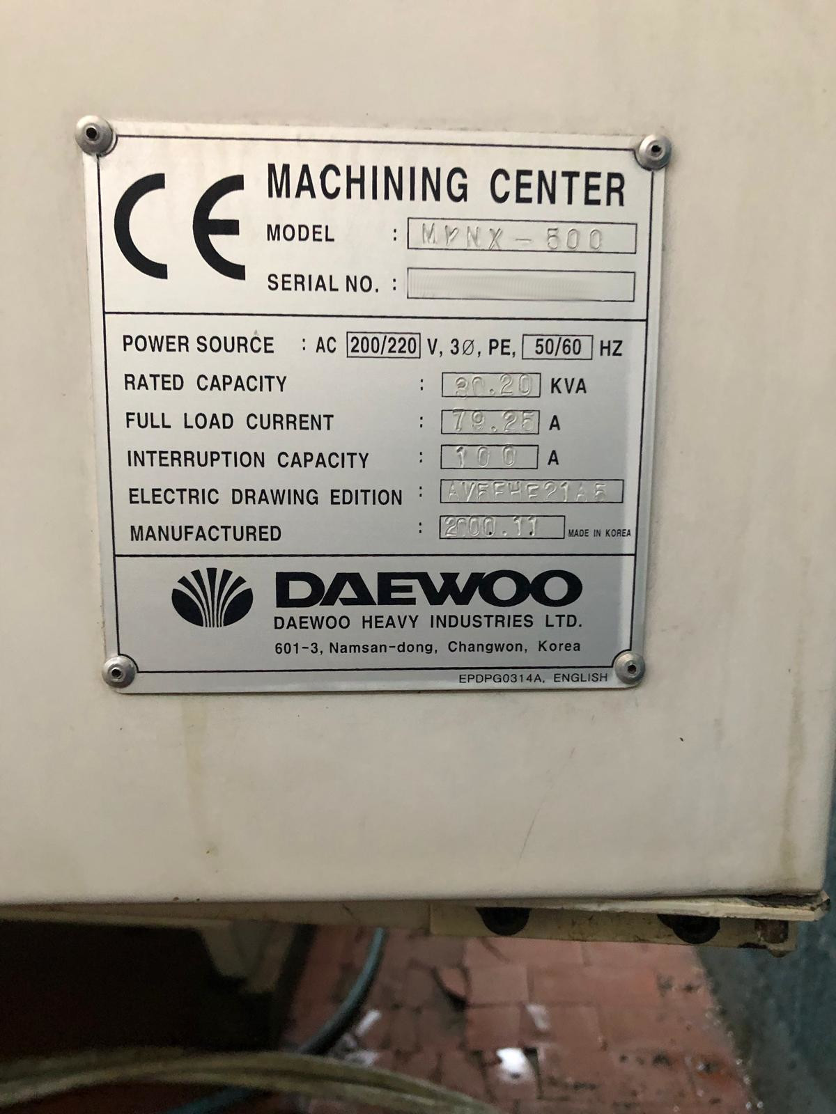 Used Daewoo MYNX 500 I Vertical Machining Centre I 2000