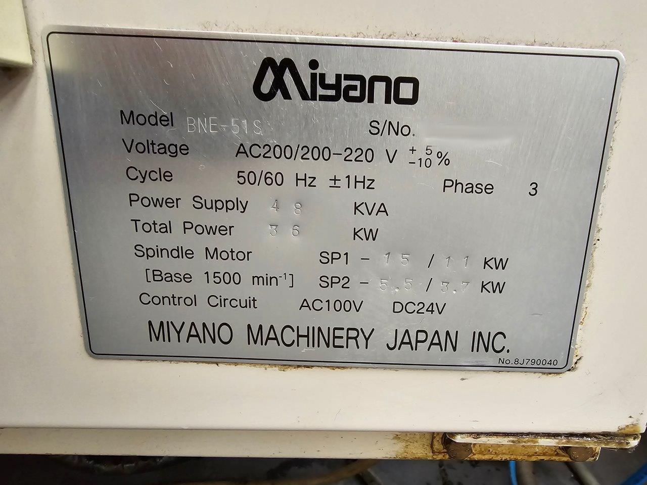 Used Miyano BNE-51S I CNC Lathe I 2006