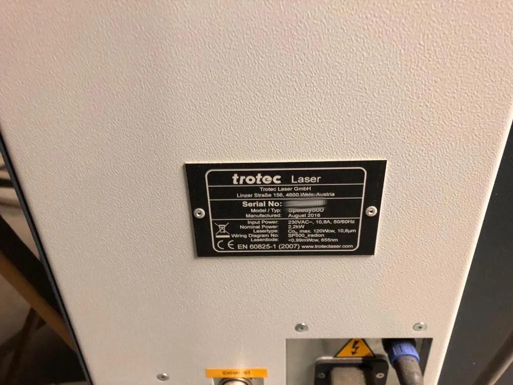 Used Trotec Speedy 500 I Laser Engraving