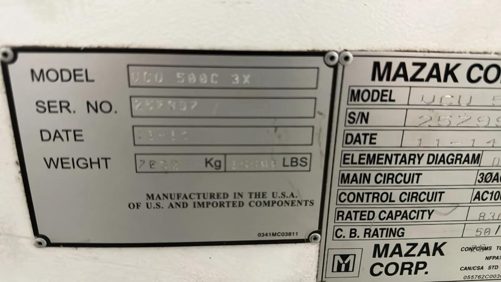 Gebruikt Mazak VCU 500C I Verticaal Bewerkingscentrum