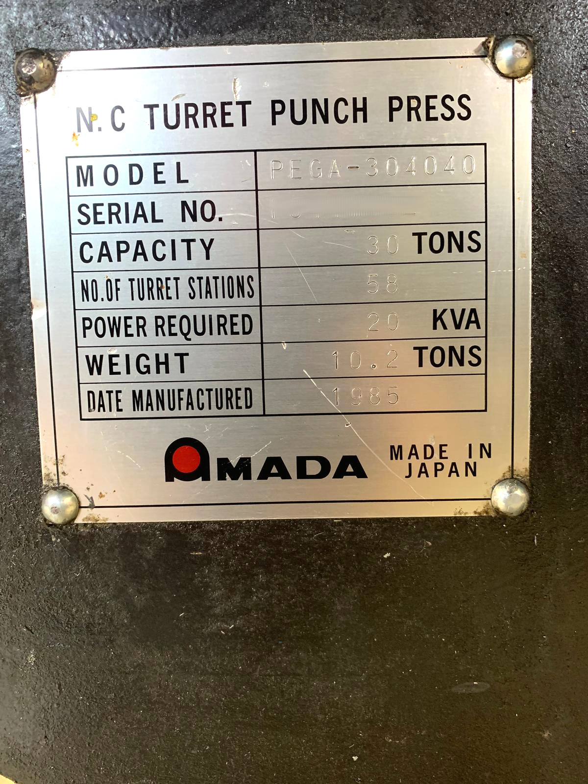 Gebruikt Amada Pega 344 Q I Punching Machine I 1985
