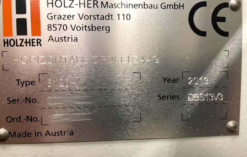 Used Holzher CUT 6120 I Beam Saw I 2013