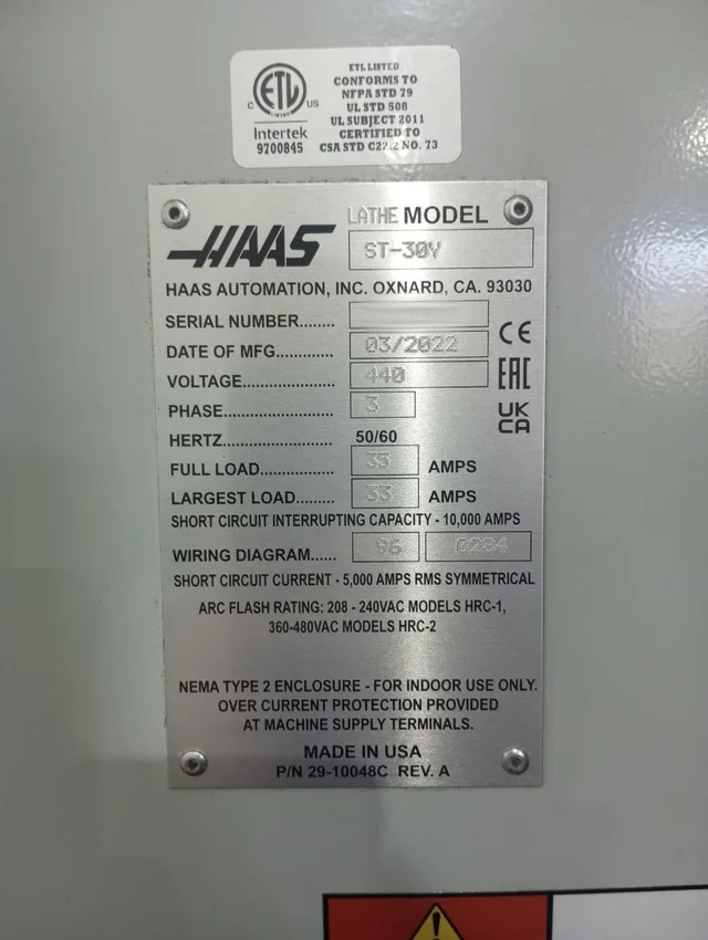 Used Haas ST-30Y I CNC Lathe I 2022