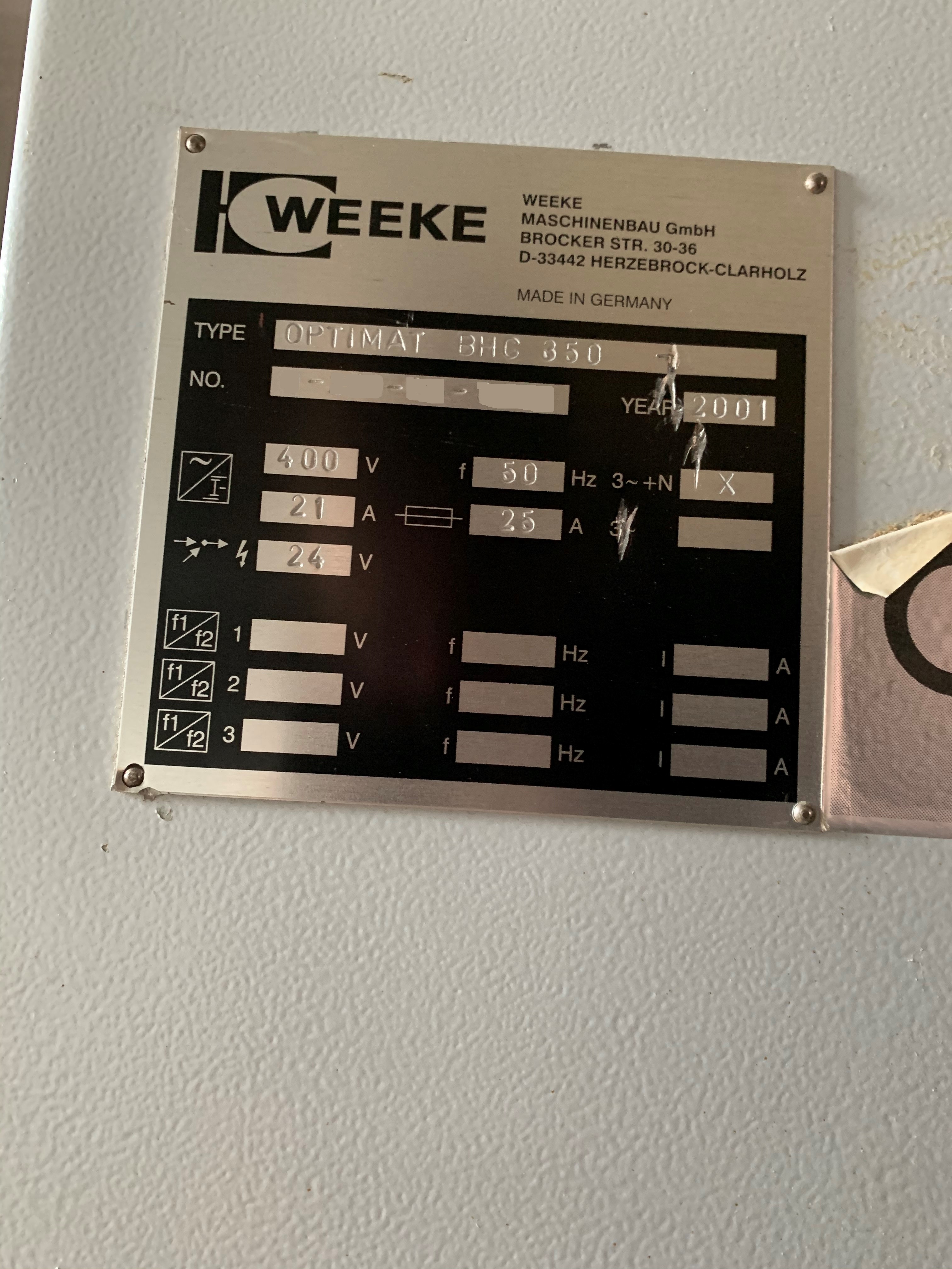 Usado WEEKE Optimat BHC 350 - Centros de mecanizado CNC - 2001