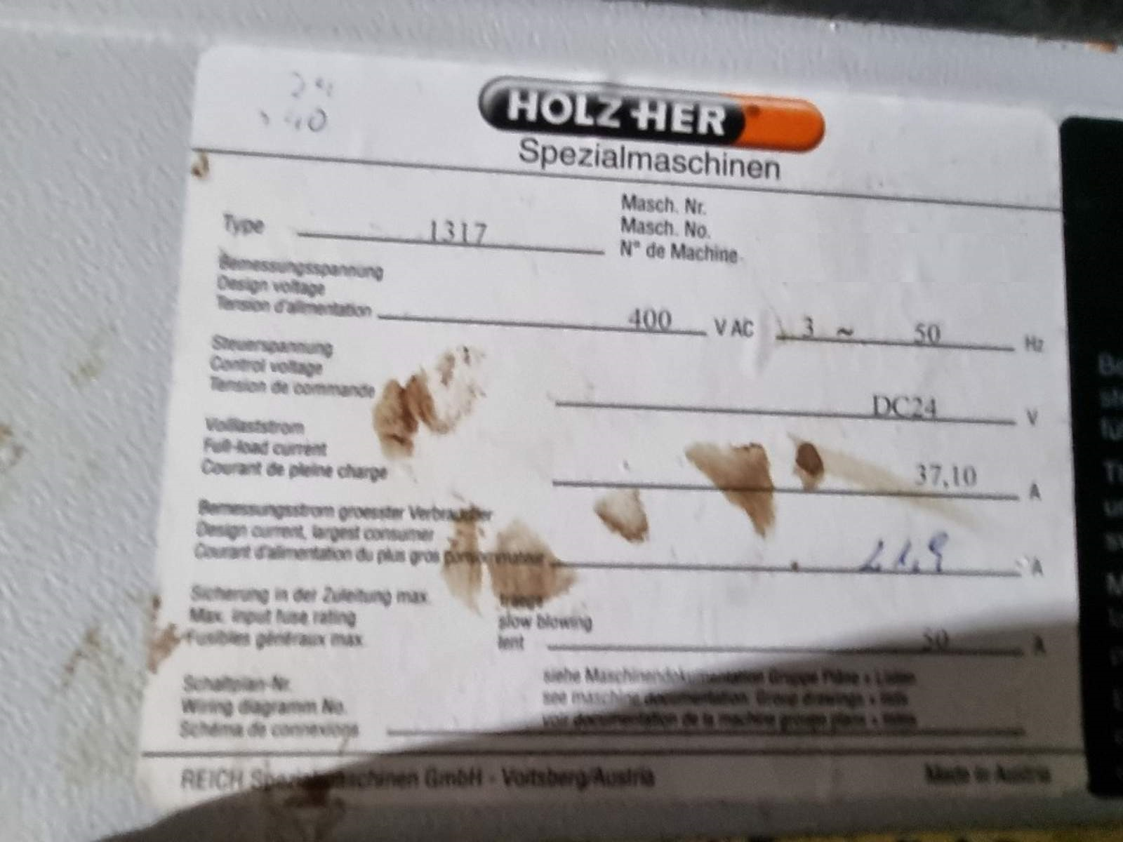 Usado Holzher SPRINT 1317 - Máquina CNC de Biselado - 2007