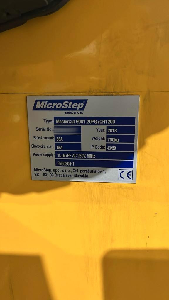 Used Microstep MasterCut 6001.20PG+CH1200 I Plasma Cutting I 2013