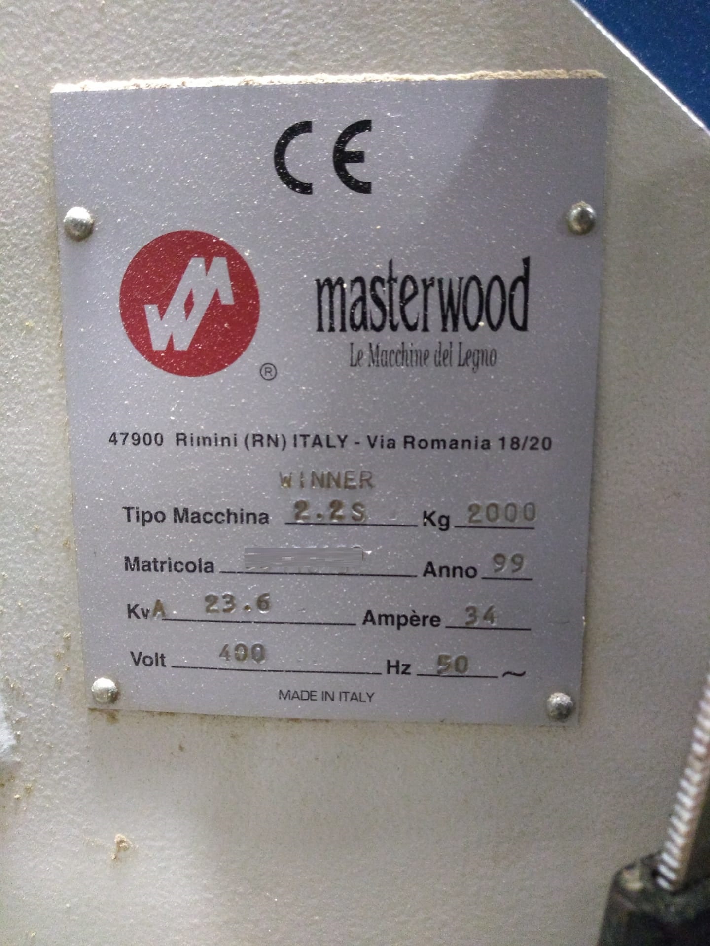 Gebruikt MASTERWOOD WINNER 2.45 K- 2000