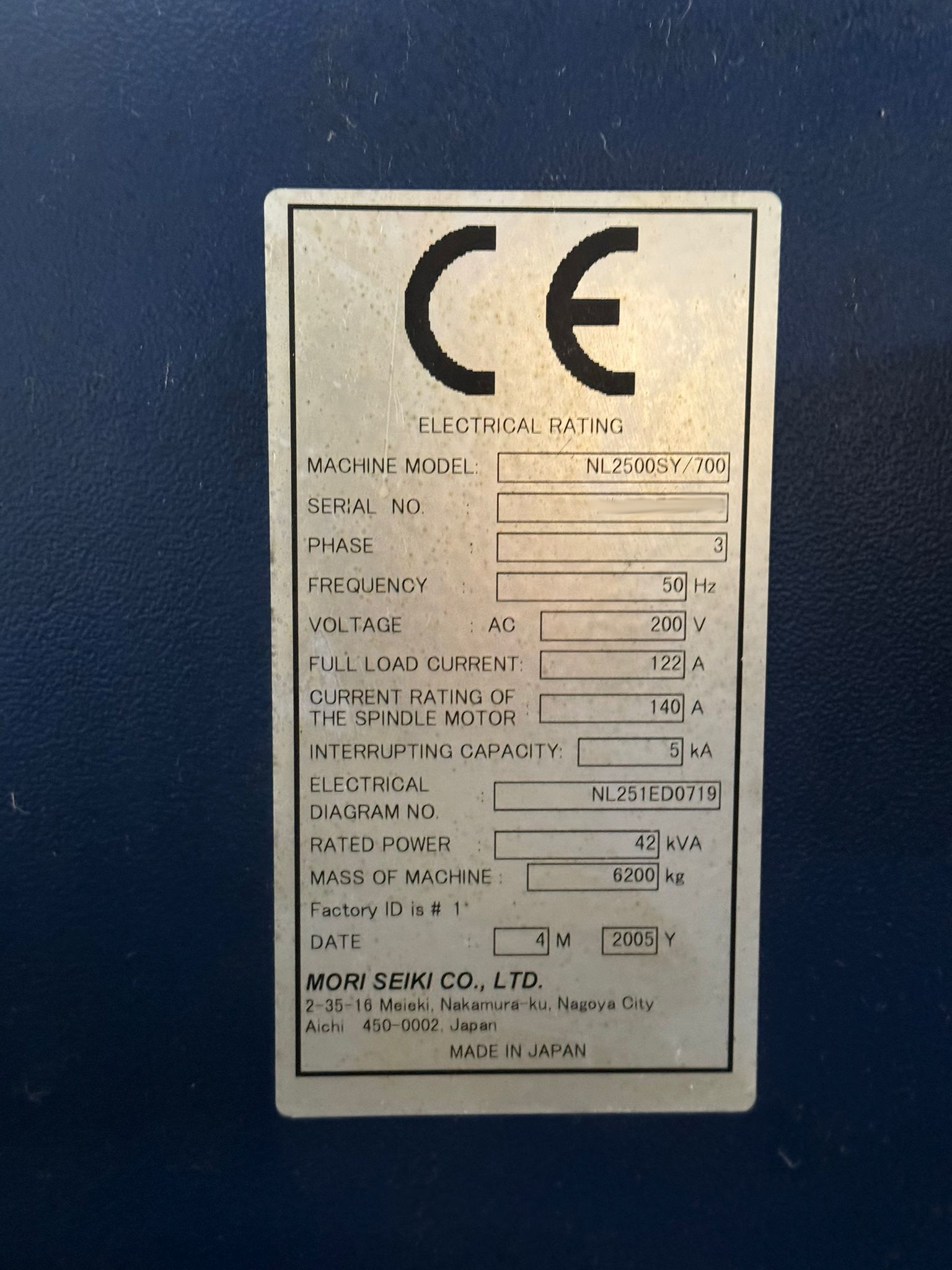 Used Mori Seiki NL 2500SY/700 I CNC Lathe I 2005