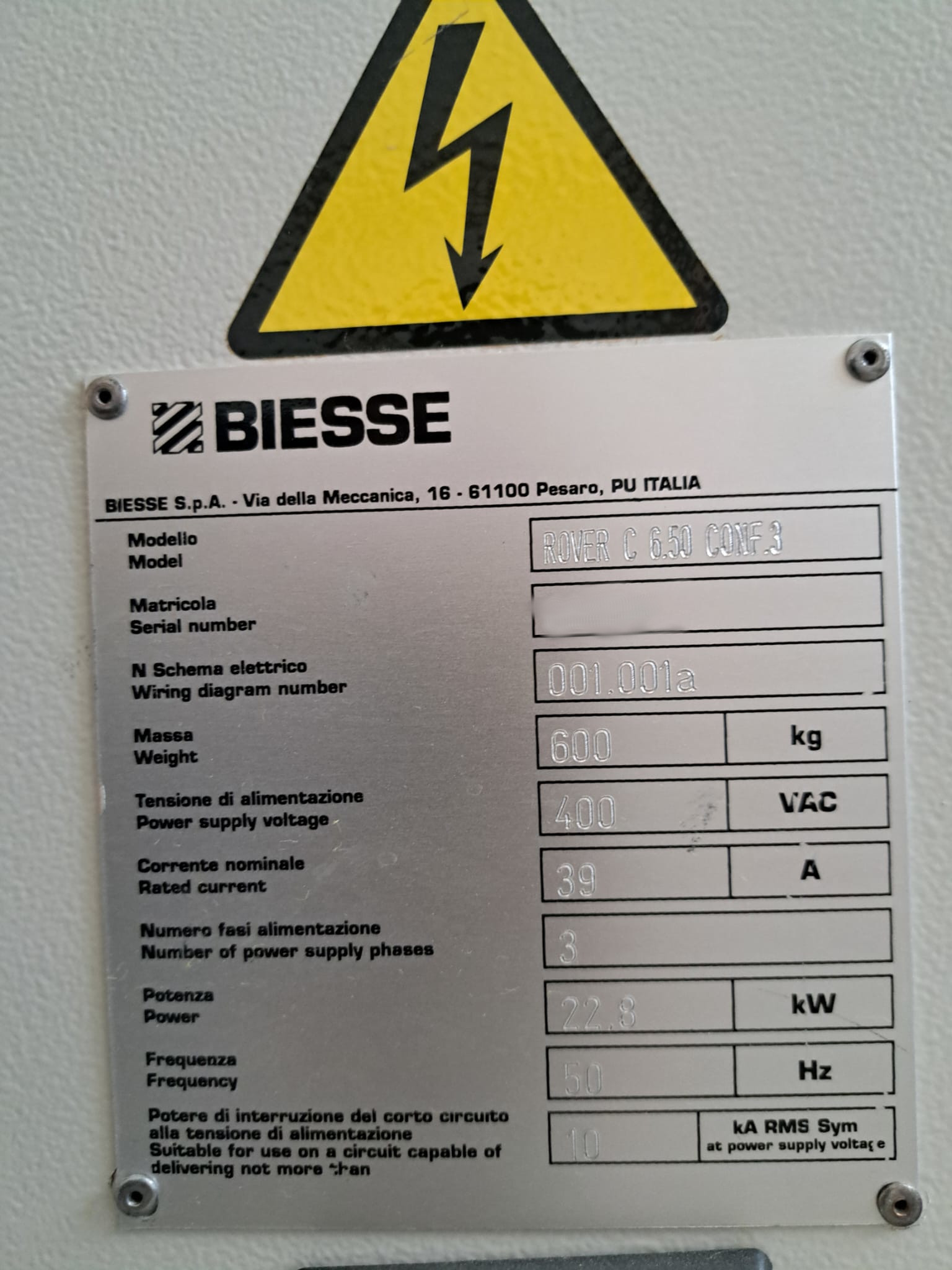 Used Biesse Rover C 6.50 CONF.3 I CNC Machining Center I 2006