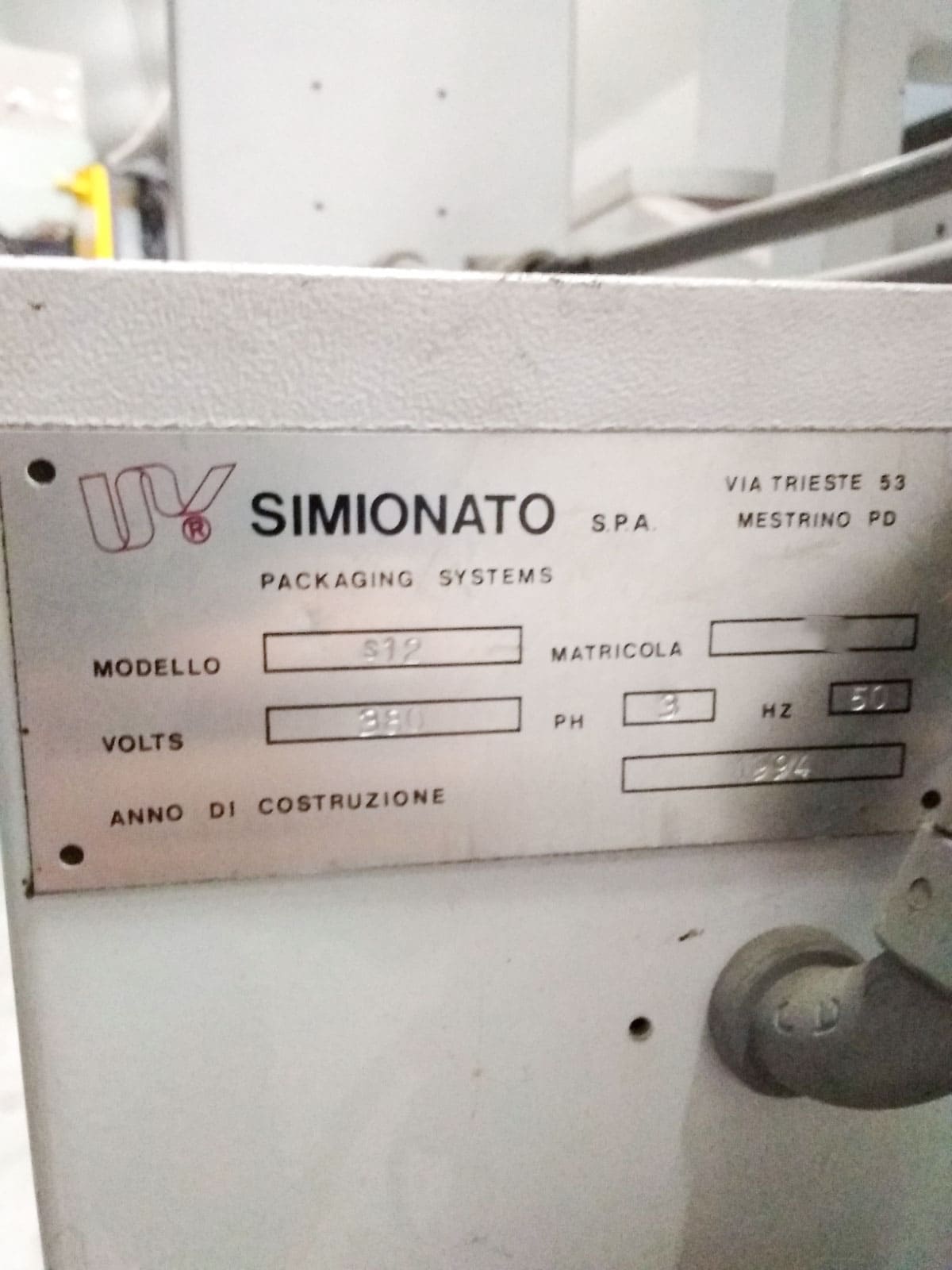 Usado Simionato S12 - Empaque - 1994