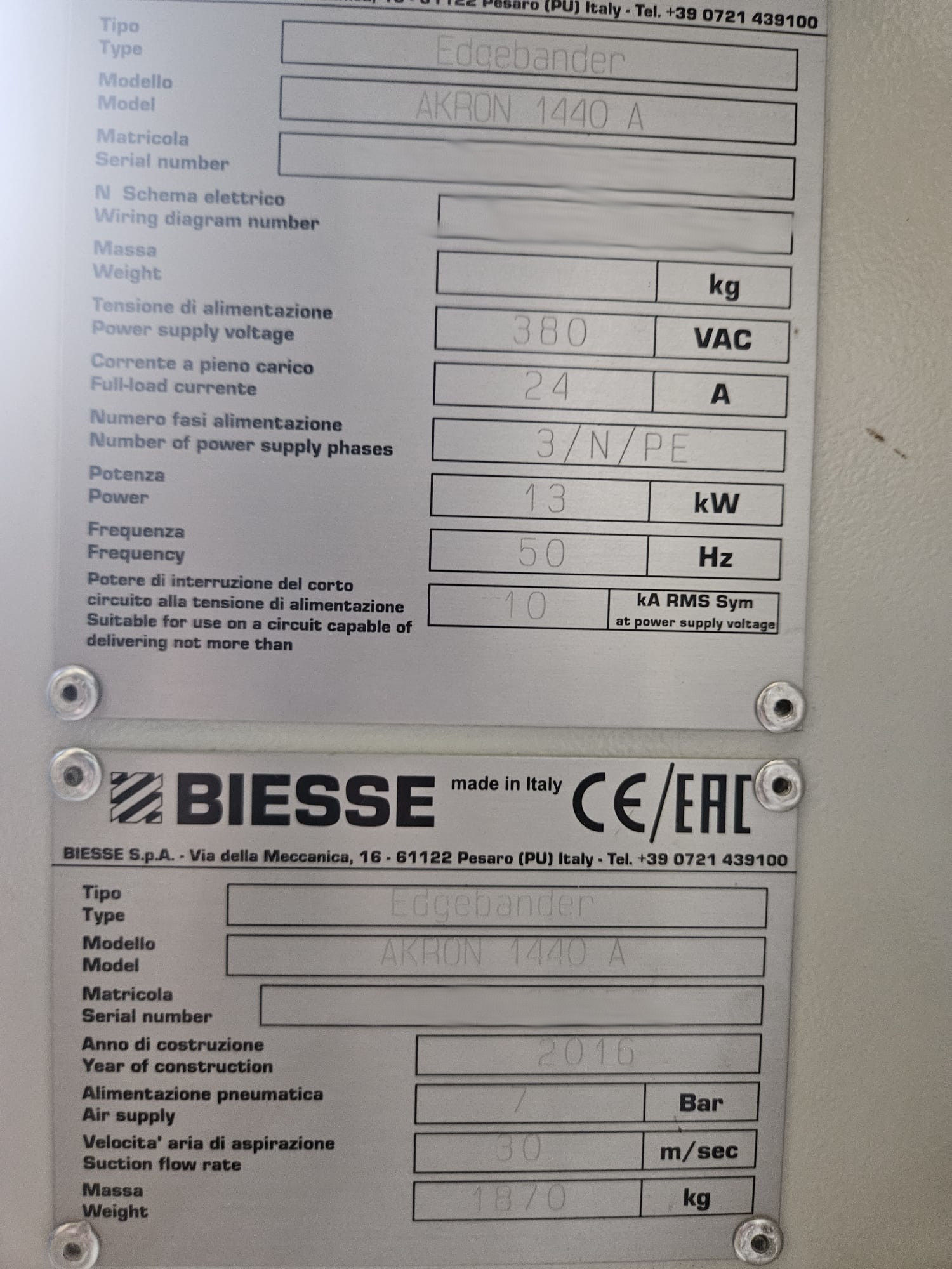 Used Biesse Akron 1440 A I Edgebanding I 2016