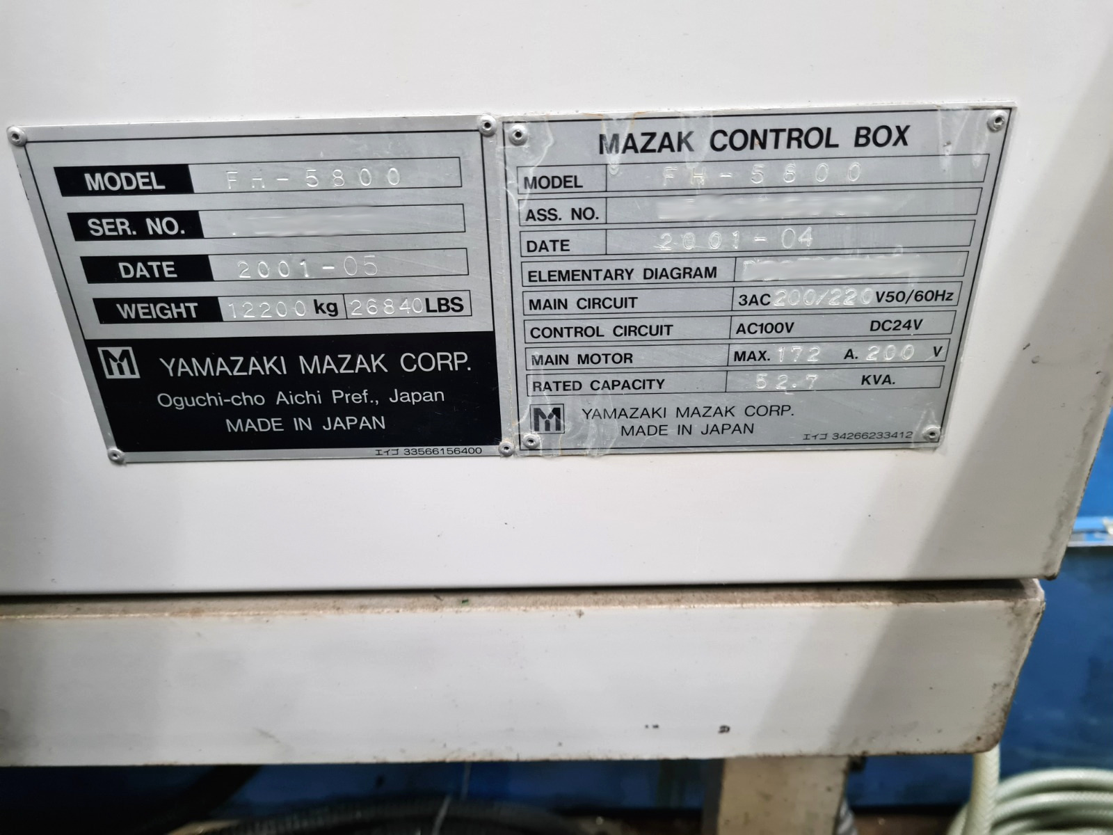 Gebruikt Mazak FH 5800 I Horizontale Bewerkingscentrum I 2001