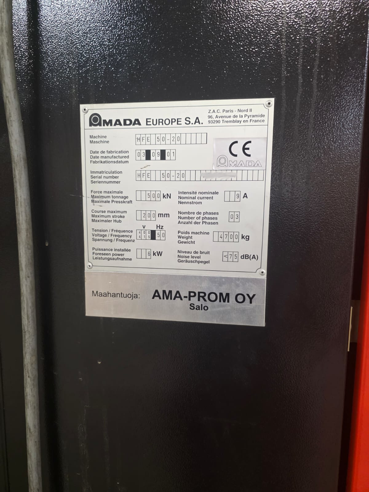 Used Amada HFE 50-20 I Press Brake I 2001