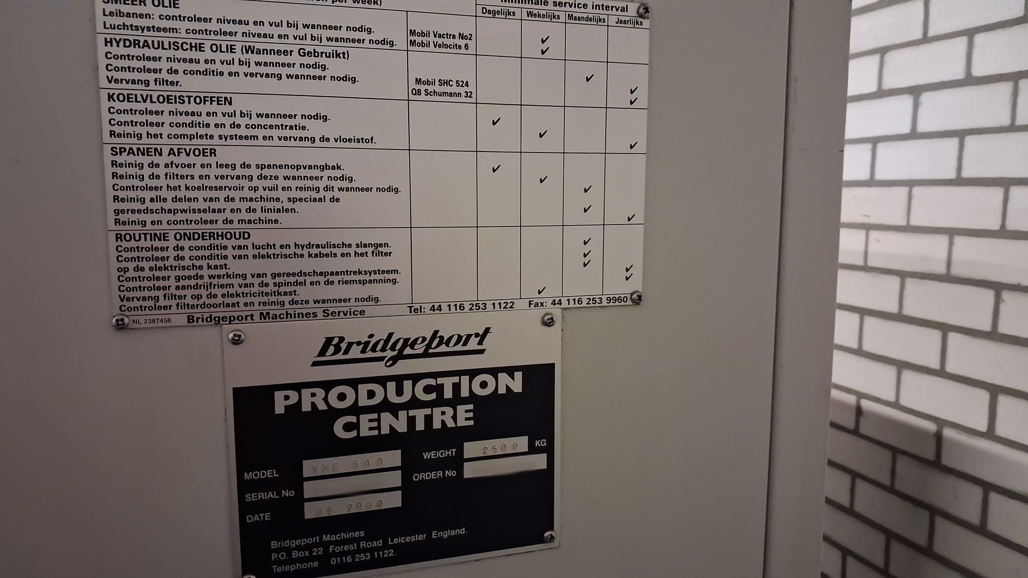 Used Bridgeport VMC600 I Vertical Machining Center I 2000
