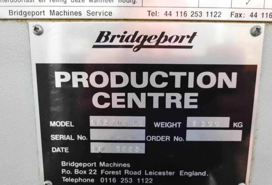 Gebruikt Bridgeport VMC 600 I Vertical Machining Center I 2000