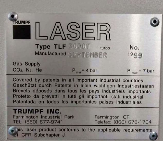 Gebruikt Trumpf Trumatic L2530 - Laser Snijden - 1999