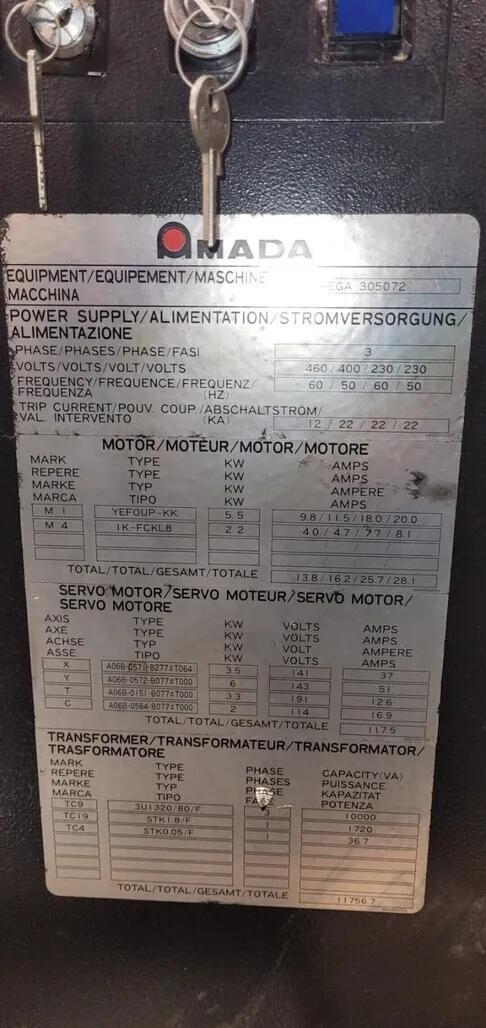 Used Amada Pega 357 + LKI 250 I Punching Machine