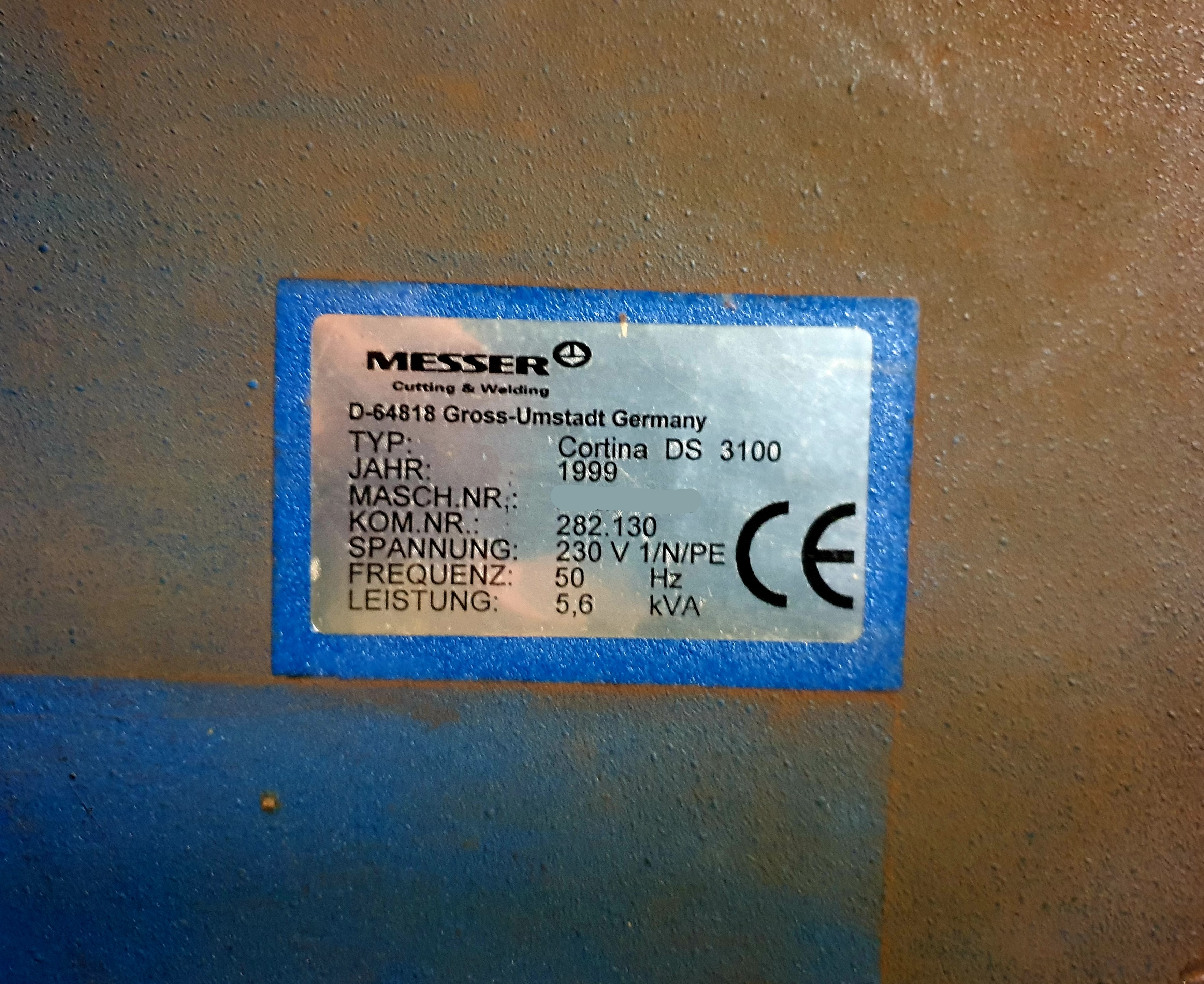 Used Messer Griesheim Cortina DS 3100 (6000 x 2000 mm)