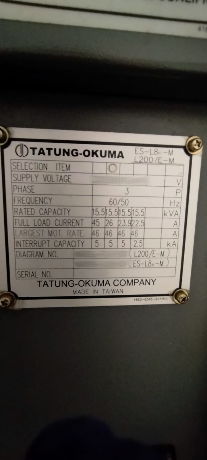 Used Okuma ES-L8 II M I CNC Lathe I 2007